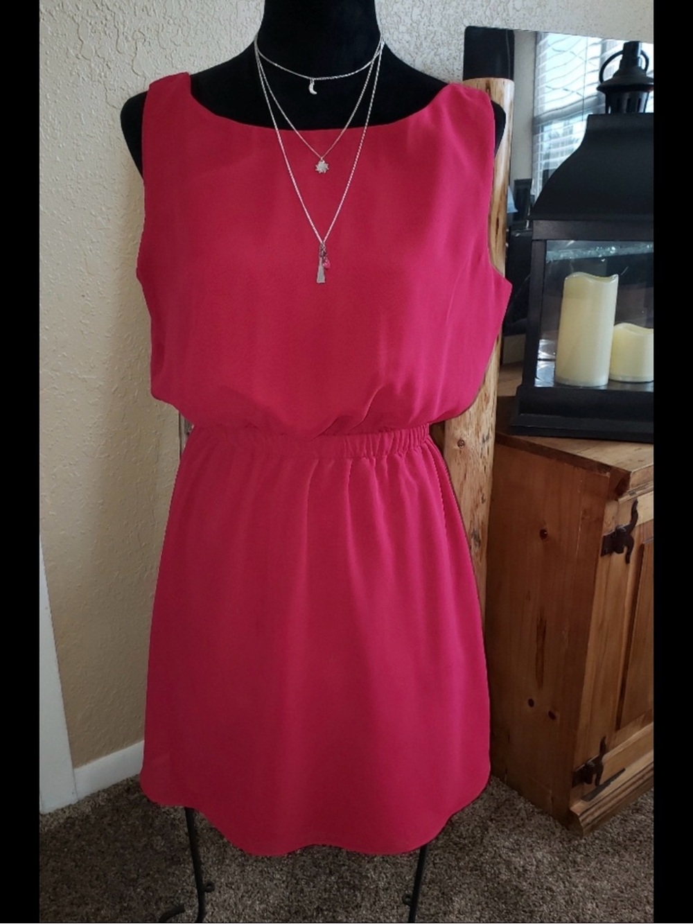 Forever 21 Essentials Pink Fuchsia Sleeveless Cutout Back Barbiecore Trendy Date